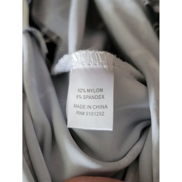 Lulu B Black White chain Print Maxi Dress Ruffled neck size XL UPF 50 Resort - Picture 7 of 10